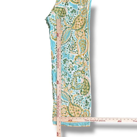 Rachel Zoe Womens Pants Large Wide‎ Leg Boho Paisley Print Aqua NWT Resort - Picture 5 of 11